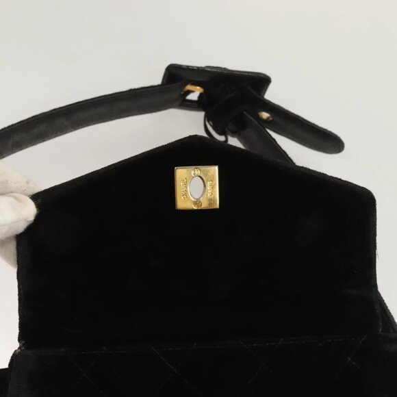 Chanel Black/Gold Velvet Velor Waist Bag - Picture 8 of 16